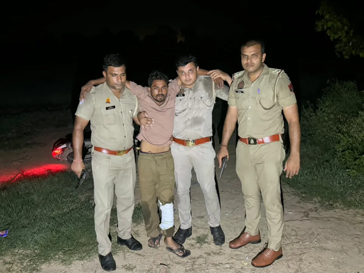 बुलंदशहर में आधी रात पुलिस मुठभेड़, पैर में गोली लगी और पांच आरोपी गिरफ्तार