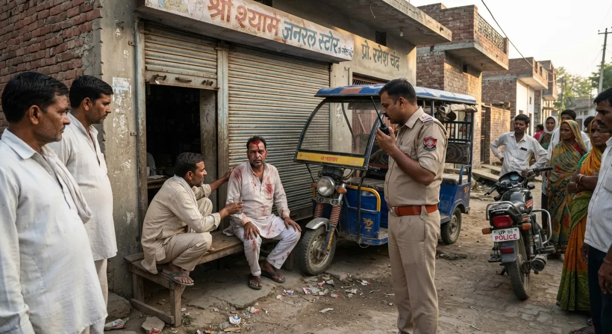 दुकान के सामने ई-रिक्शा हटाने को कहा, विवाद के बाद पेचकस से दुकानदार पर हमला